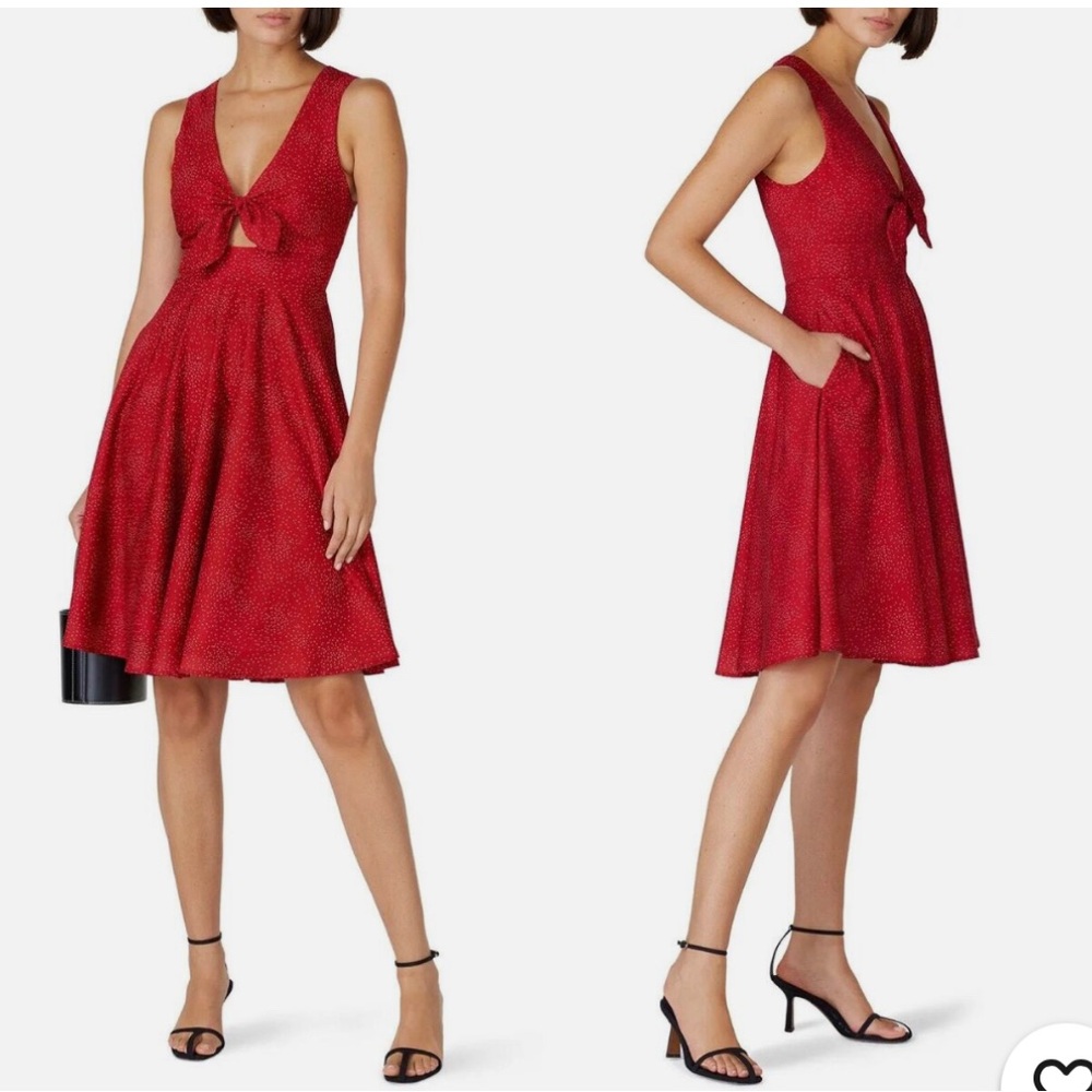 Hutch Reese Dress Red Polka Dot Size Extra Small XS Midi